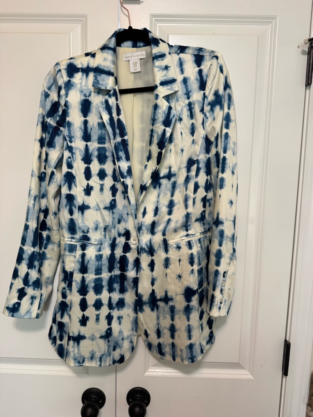 House of Harlow 1960 Navy and White Tie-Dye Blazer